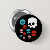 Badge Rond 5 Cm Crânes colorés (Devant & derrière)