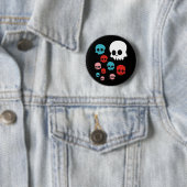 Badge Rond 5 Cm Crânes colorés (En situation)