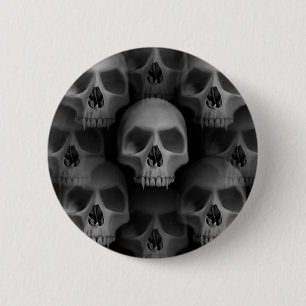 Badge Rond 5 Cm Crânes de Halloween d'horreur