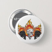 Badge Rond 5 Cm Crânes flamboyants (Devant & derrière)