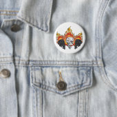 Badge Rond 5 Cm Crânes flamboyants (En situation)