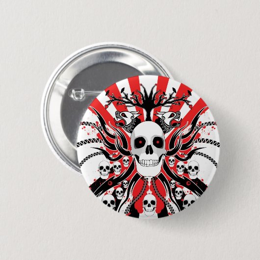 Badge Rond 5 Cm crânes japonais (Devant & derrière)
