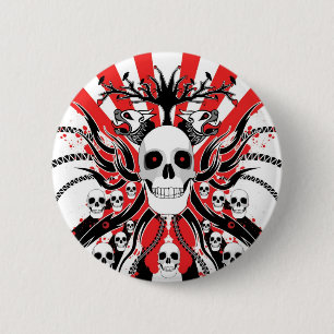 Badge Rond 5 Cm crânes japonais
