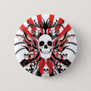 Badge Rond 5 Cm crânes japonais