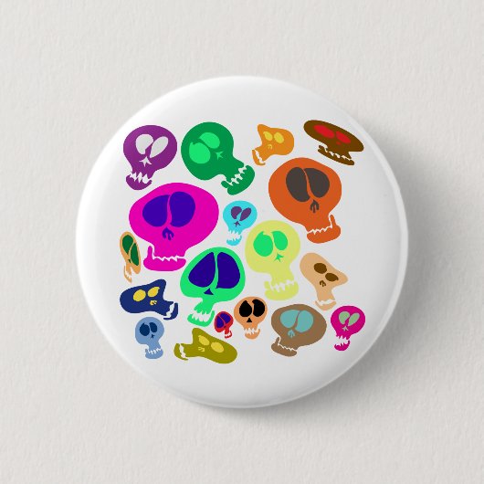 Badge Rond 5 Cm Crânes super (Devant)