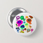 Badge Rond 5 Cm Crânes super (Devant & derrière)