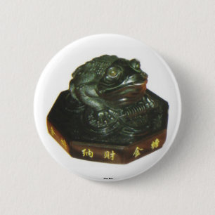 Badge Rond 5 Cm Crapaud à trois pattes - Bouton Frog-Argent