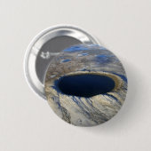 Badge Rond 5 Cm Cratère aérienne Pingualuit, Québec, Canada. (Devant & derrière)