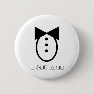 Badge Rond 5 Cm cravate noire