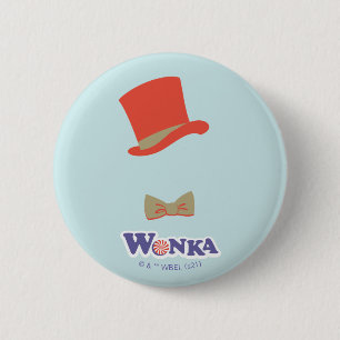Badge Rond 5 Cm Cravate Wonka Top Hat & Bow