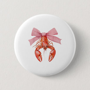 Badge Rond 5 Cm Crawfish Coquette Crawfish Bow Crawfish Boil Lobst