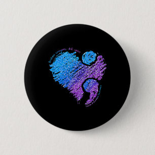 Badge Rond 5 Cm Crayons brisés Toujours Couleur Suicide Prévention