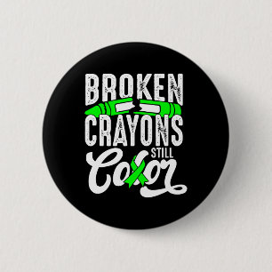 Badge Rond 5 Cm Crayons cassés Couleur encore Sensibilisation à la