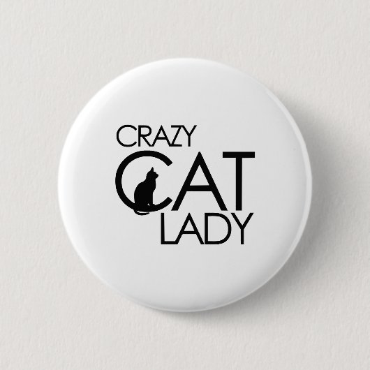 Badge Rond 5 Cm Crazy Cat lady (Devant)