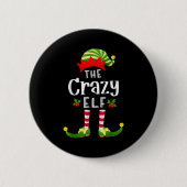 Badge Rond 5 Cm Crazy Christmas Elf Matching Pajama X-mas Party (Devant)