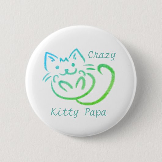 Badge Rond 5 Cm Crazy Kitty Papa Cute Kitty Abstrait (Devant)