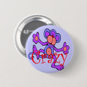 Badge Rond 5 Cm crazy.monkey (Devant & derrière)