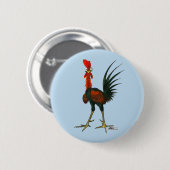 Badge Rond 5 Cm Crazy rooster (Devant & derrière)