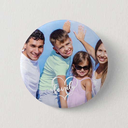 Badge Rond 5 Cm Create it yourself family script Custom Photo (Devant)