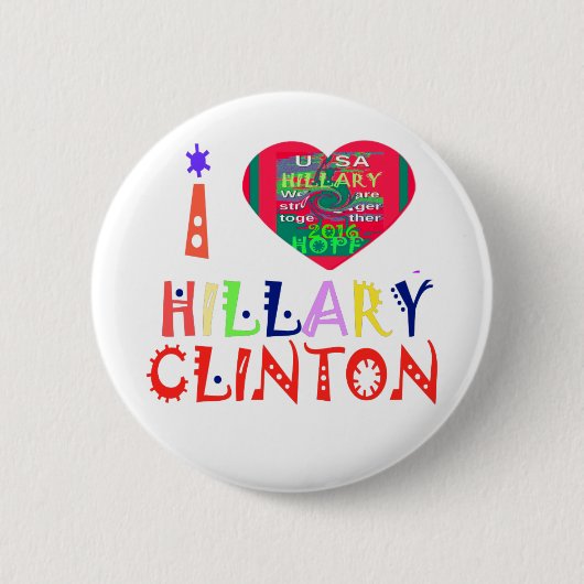 Badge Rond 5 Cm Create You Own Inspirational Hillary Love (Devant)