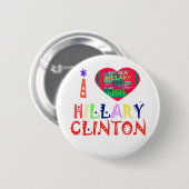Badge Rond 5 Cm Create You Own Inspirational Hillary Love (Devant & derrière)