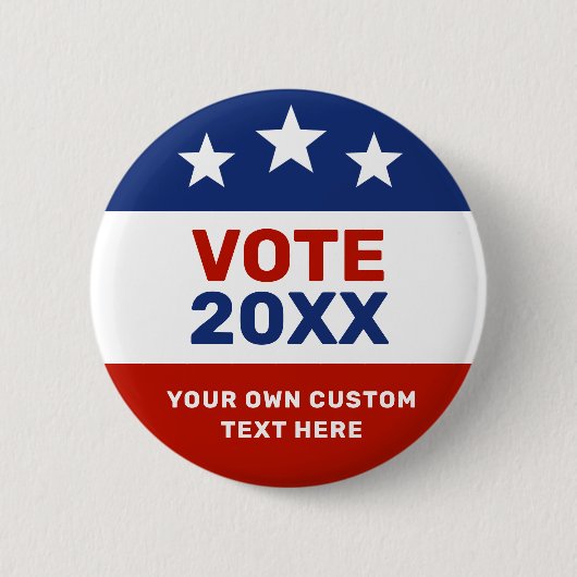 Badge Rond 5 Cm Create Your Own Election Campaign Red and Blue (Devant)