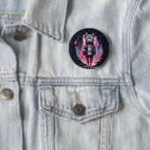 Badge Rond 5 Cm Création de chat mignon stylé (En situation)