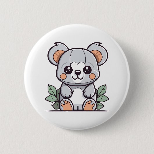 Badge Rond 5 Cm Création de Koala Vector Magique Kawaii (Devant)