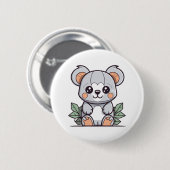 Badge Rond 5 Cm Création de Koala Vector Magique Kawaii (Devant & derrière)