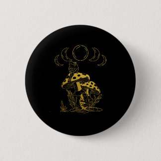 Badge Rond 5 Cm Création esthétique de champignons Goblincore et C