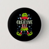 Badge Rond 5 Cm Creative Elf Matching Family Group Christmas Party (Devant)