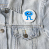 Badge Rond 5 Cm Créature aux longues jambes bleue (En situation)