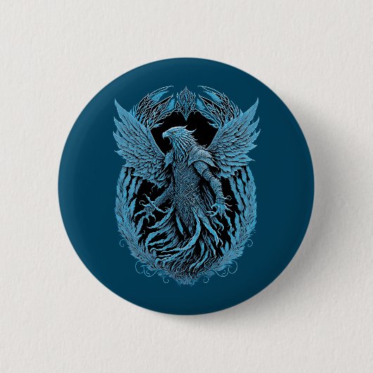 Badge Rond 5 Cm Créature Imaginaire | Aigle médiéval (Devant)