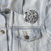 Badge Rond 5 Cm Créatures dans le griffonnage de chaos (En situation)