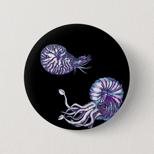 Badge Rond 5 Cm Créatures de la mer profonde cosmique (Devant)