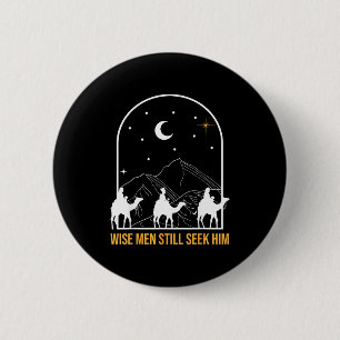Badge Rond 5 Cm Crèche de la Nativité des Sages Cherchent Encore L