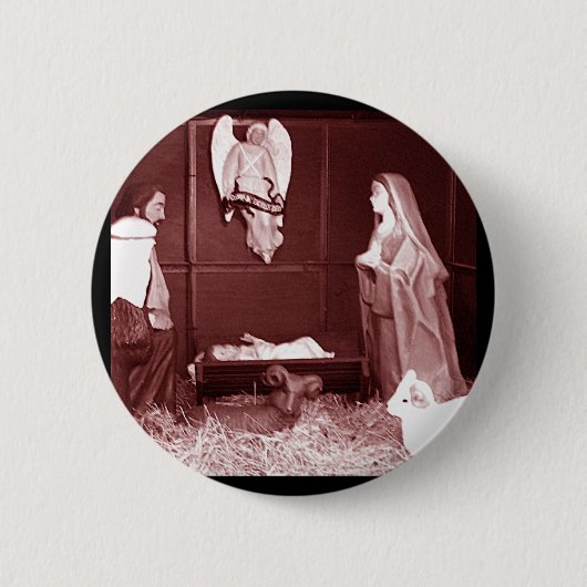 Badge Rond 5 Cm Crèche de Noël (Devant)