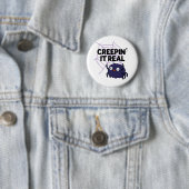 Badge Rond 5 Cm Creepin It Real Funny Halloween Spider Pun (En situation)