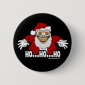Badge Rond 5 Cm Creepy Santa Claus Screwball Graphics HOHOHO (Devant)