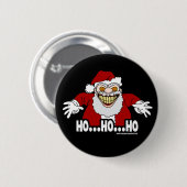 Badge Rond 5 Cm Creepy Santa Claus Screwball Graphics HOHOHO (Devant & derrière)