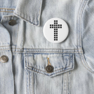 Badge Rond 5 Cm Créer un motif en croix avec n'importe quel logo o
