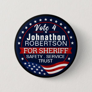 Badge Rond 5 Cm Créer un shérif d'élection personnalisé