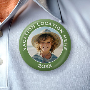 Badge Rond 5 Cm Créer un souvenir de vacances avec photo et texte