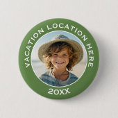 Badge Rond 5 Cm Créer un souvenir de vacances avec photo et texte (Devant)