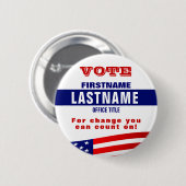 Badge Rond 5 Cm Créez un bouton politique fait sur commande (Devant & derrière)