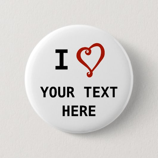 Badge Rond 5 Cm Créez vos propres coutume de conception d'amour de (Devant)