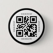 Badge Rond 5 Cm Créez votre propre code QR moderne élégant simple (Devant)