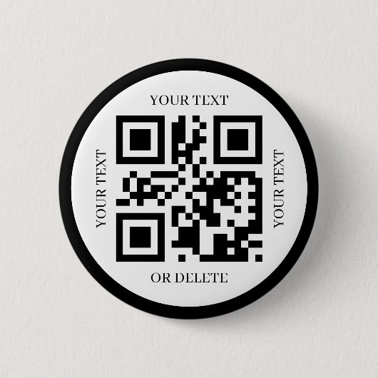 Badge Rond 5 Cm Créez votre propre code QR moderne élégant simple (Devant)