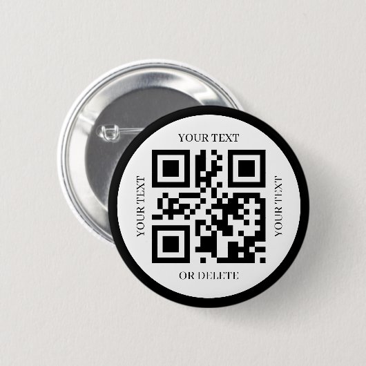 Badge Rond 5 Cm Créez votre propre code QR moderne élégant simple (Devant & derrière)