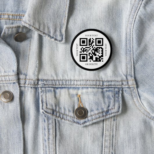 Badge Rond 5 Cm Créez votre propre code QR moderne élégant simple (En situation)